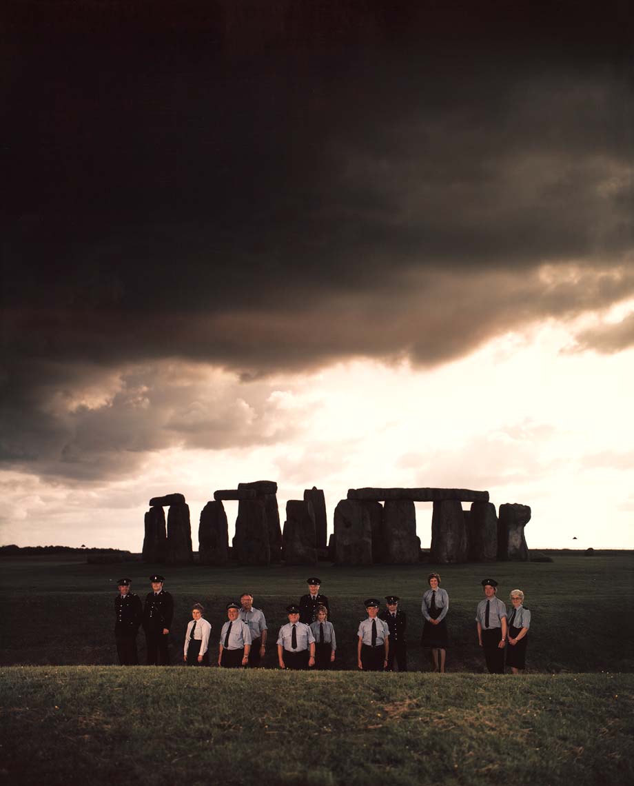 CUSTODIAL STAFF; STONEHENGE ANCIENT MONUMENT, AMESBURY, WILTSHIRE, UK